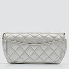 Silver Leather Chanel Shoulder Bag