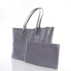 Silver Leather Chanel Tote