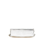 Silver Leather Chanel Crossbody Bag