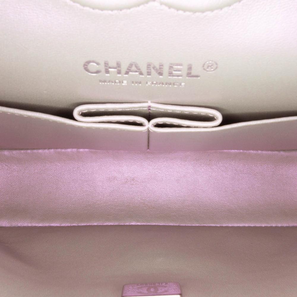 Silver Leather Chanel Flap Bag