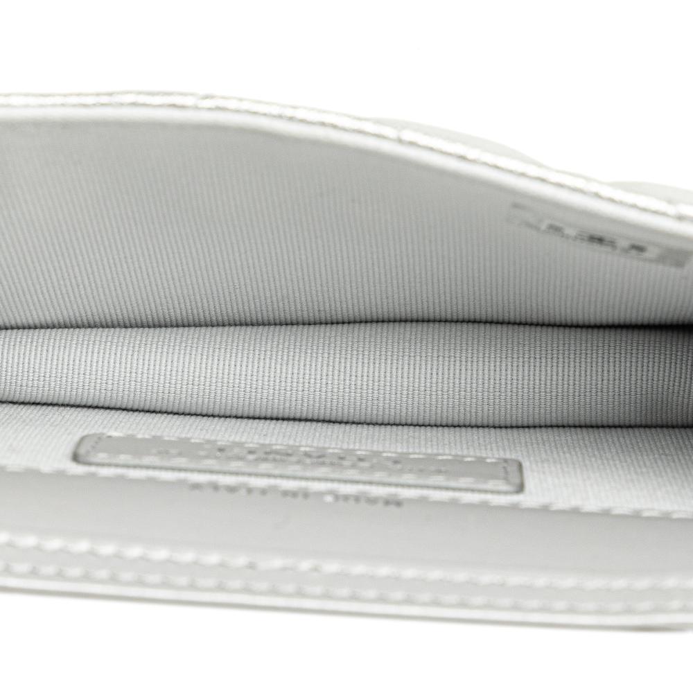 Silver Leather Chanel Crossbody Bag