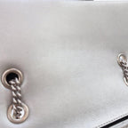 Silver Leather Chanel Flap Bag