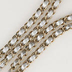 Silver Leather Chanel Shoulder Bag