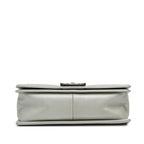 Silver Leather Chanel Flap Bag