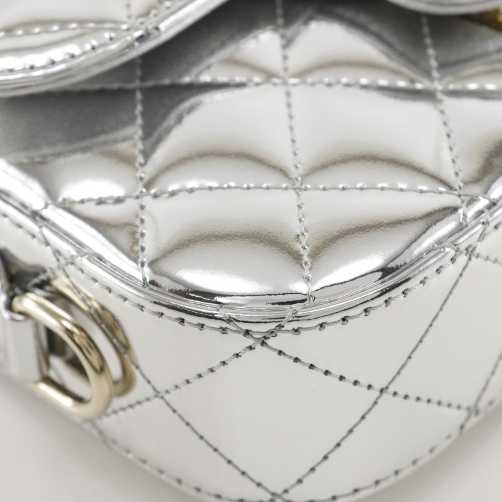 Silver Leather Chanel Shoulder Bag