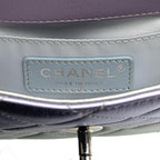 Silver Leather Chanel Clutch
