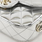 Silver Leather Chanel Shoulder Bag