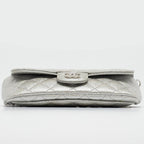 Silver Leather Chanel Shoulder Bag