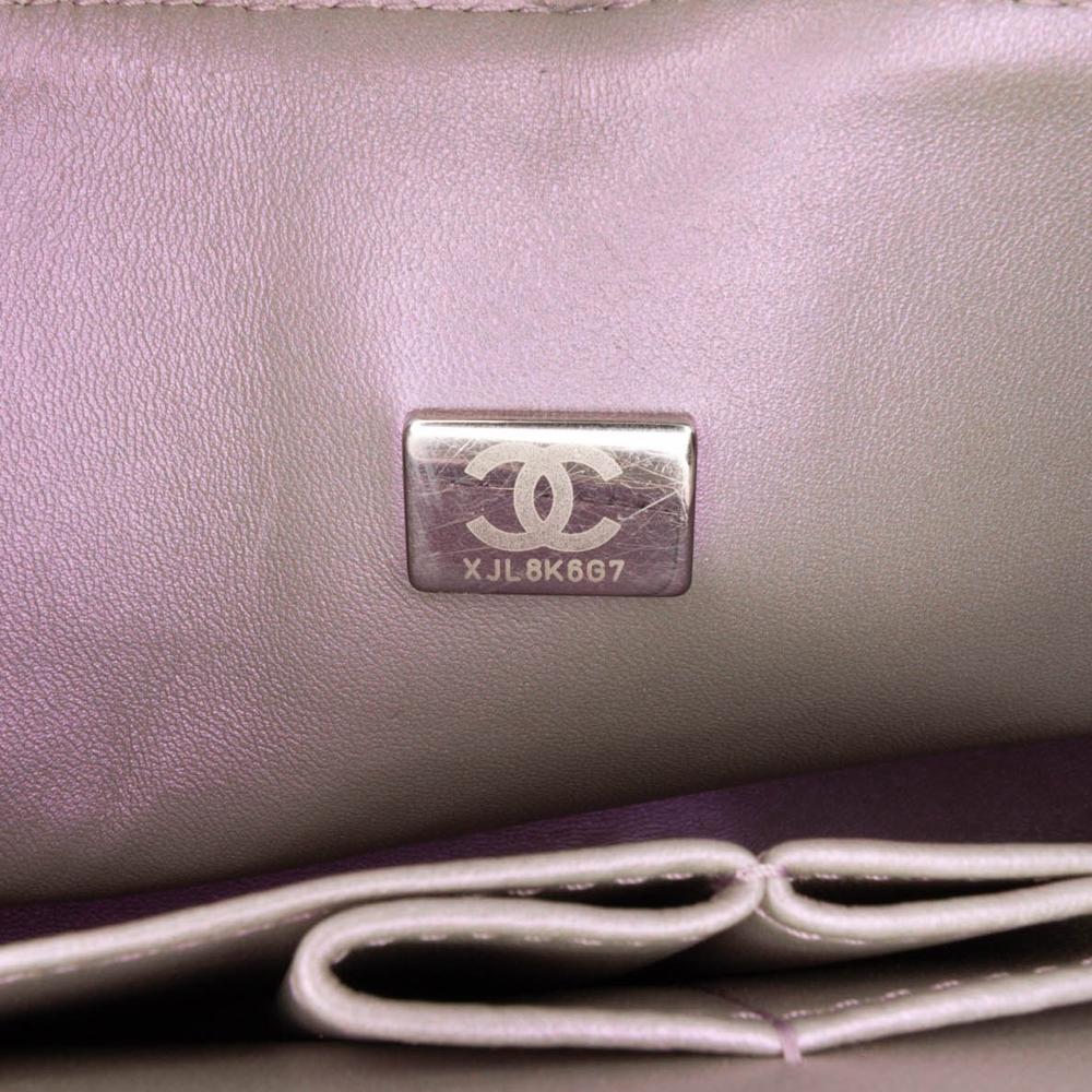 Silver Leather Chanel Flap Bag