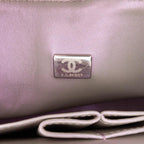 Silver Leather Chanel Flap Bag