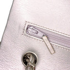 Silver Leather Chanel Flap Bag