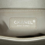 Silver Leather Chanel Flap Bag