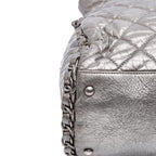 Silver Leather Chanel Tote