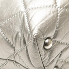 Silver Leather Chanel Tote
