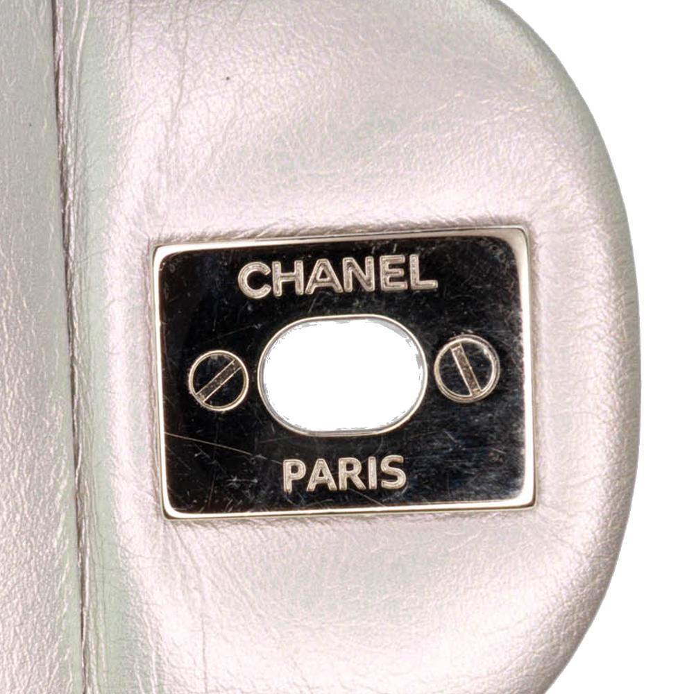 Silver Leather Chanel Flap Bag