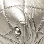 Silver Leather Chanel Tote