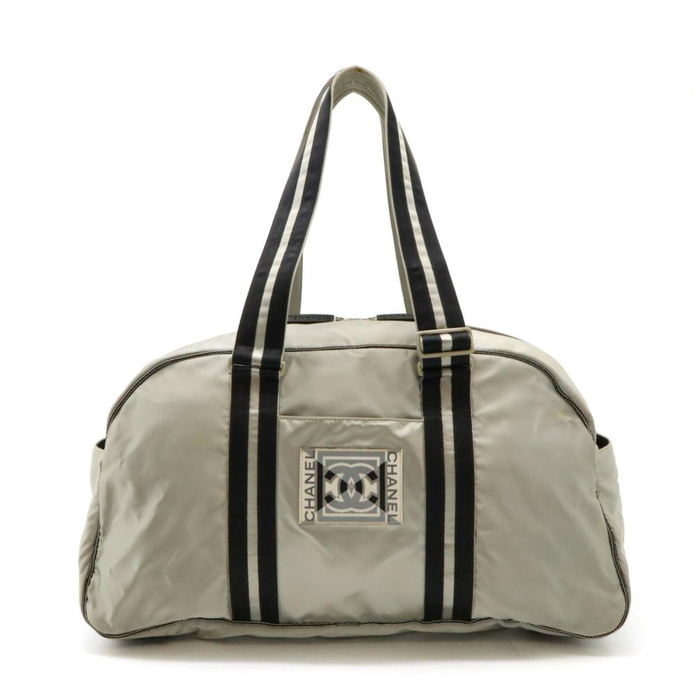 Silver Nylon Chanel Travel Bag