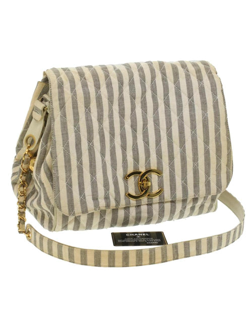 White Canvas Chanel Shoulder Bag