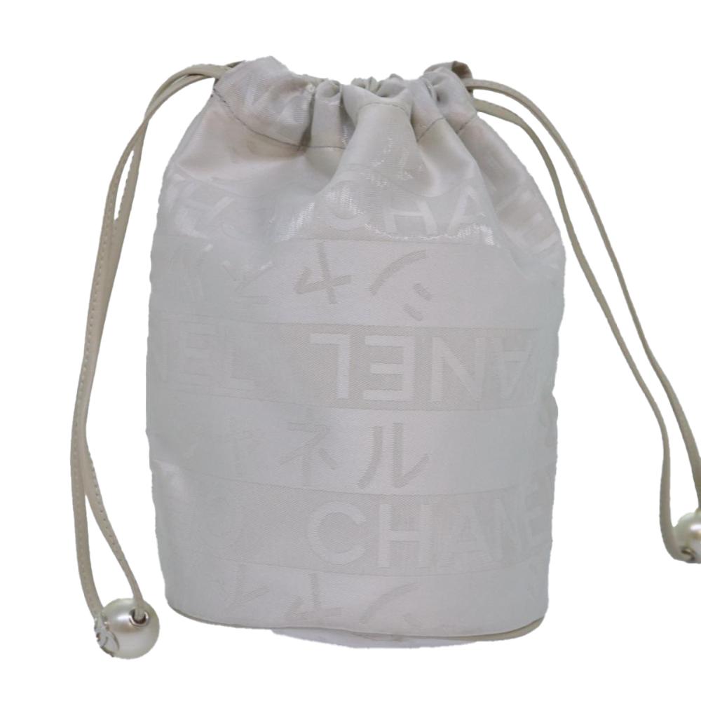 White Canvas Chanel Clutch
