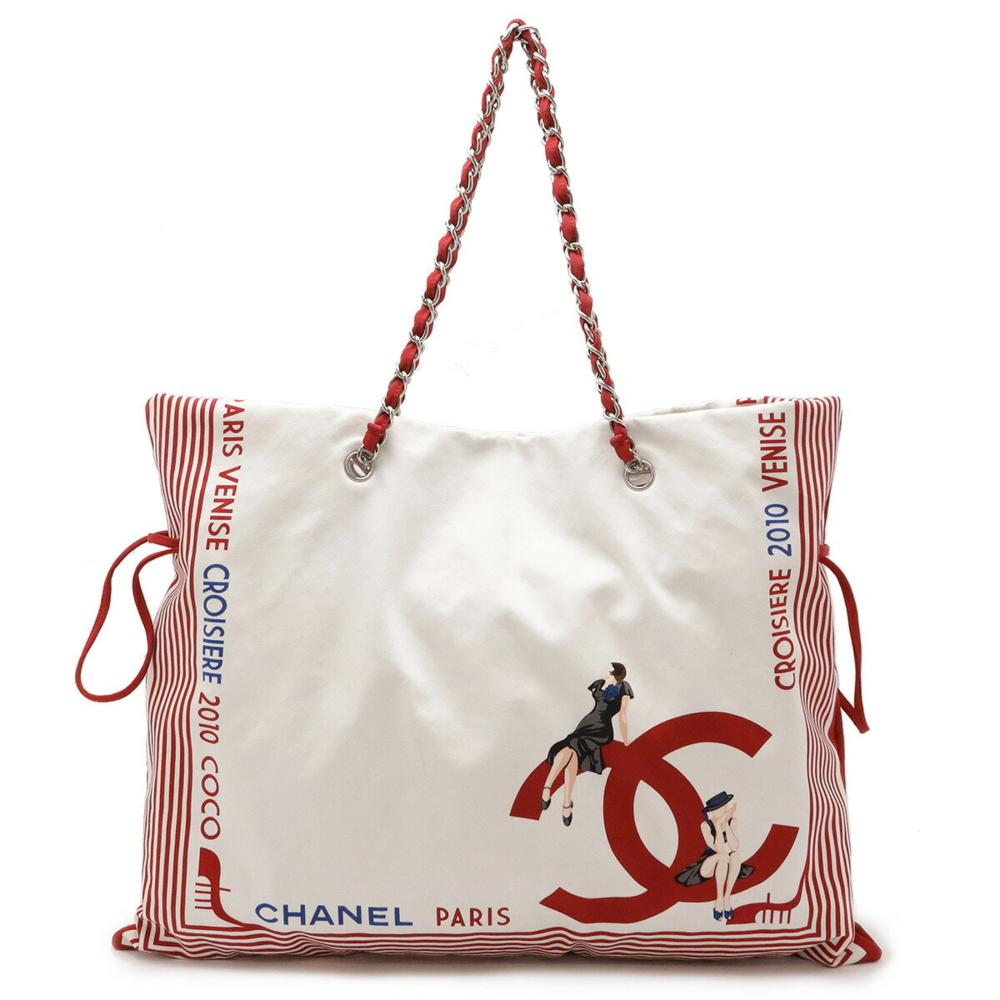 White Canvas Chanel Tote