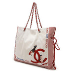 White Canvas Chanel Tote