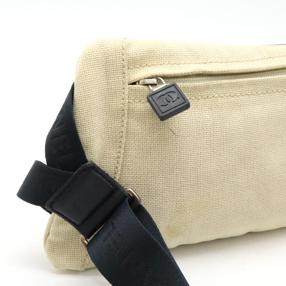 White Canvas Chanel Belt Bag