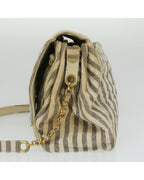 White Canvas Chanel Shoulder Bag