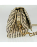 White Canvas Chanel Shoulder Bag
