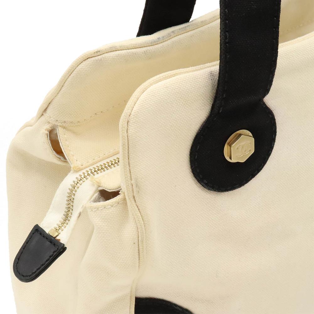 White Canvas Chanel Tote