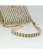 White Canvas Chanel Shoulder Bag