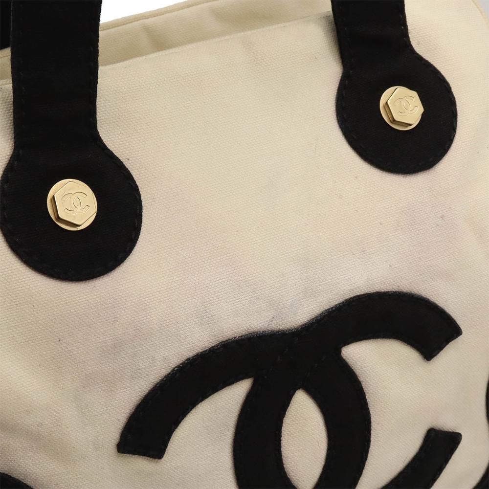 White Canvas Chanel Tote