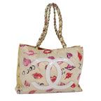 White Coated Canvas Chanel Tote
