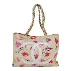 White Coated Canvas Chanel Tote