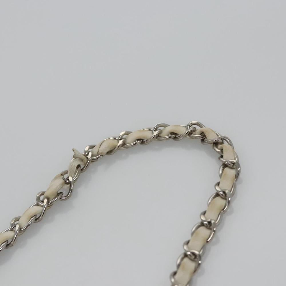 White Fabric Chanel Shoulder Bag