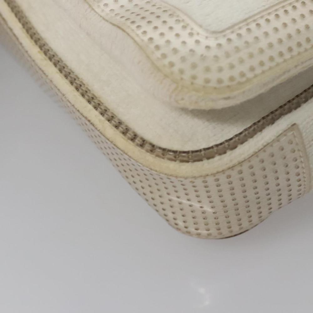 White Fabric Chanel Shoulder Bag