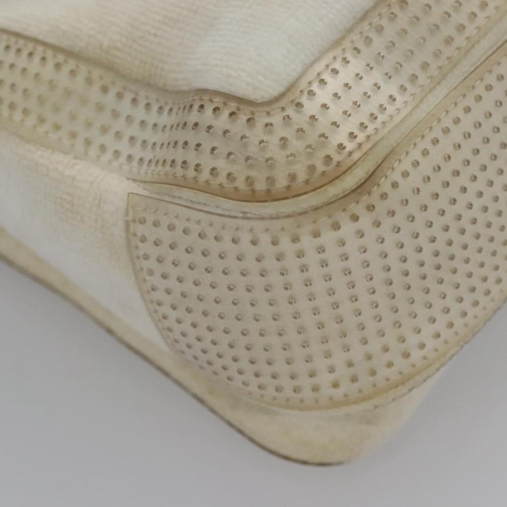 White Fabric Chanel Shoulder Bag