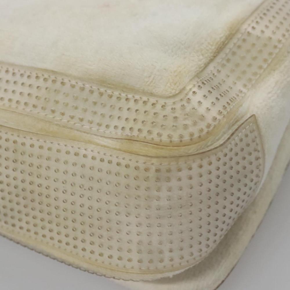 White Fabric Chanel Shoulder Bag