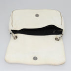 White Fabric Chanel Shoulder Bag