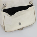 White Fabric Chanel Shoulder Bag