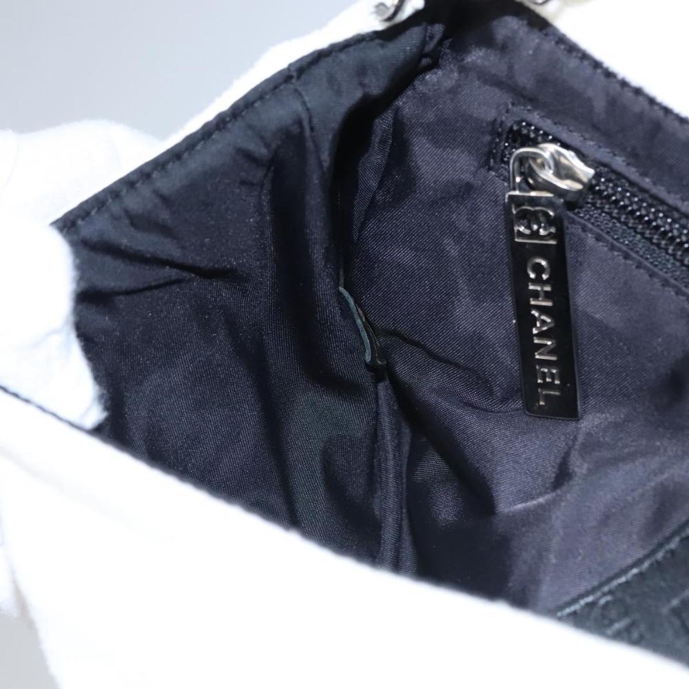 White Fabric Chanel Shoulder Bag