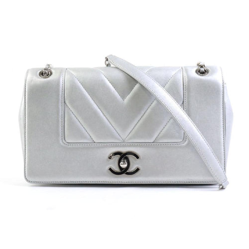 White Fabric Chanel Travel Bag