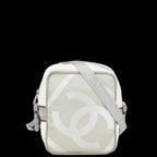 White Fabric Chanel Bucket Bag
