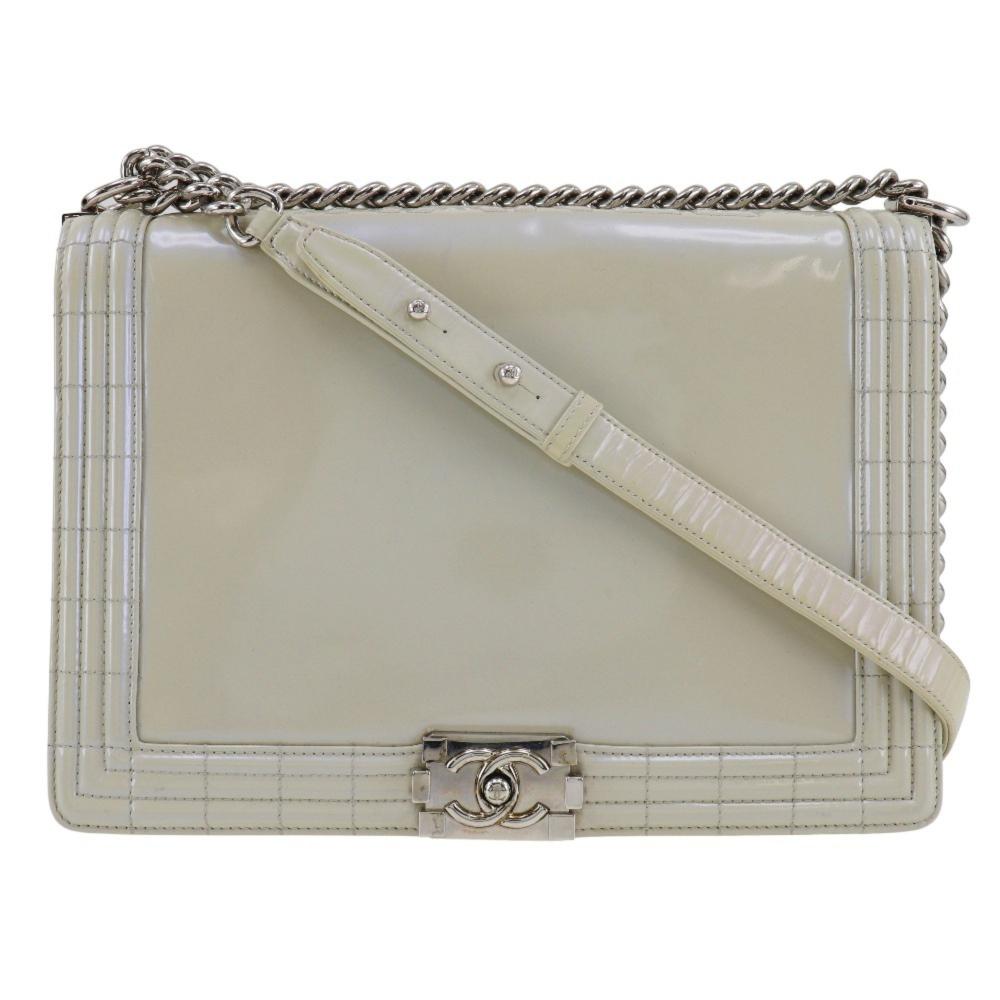 White Fabric Chanel Flap Bag