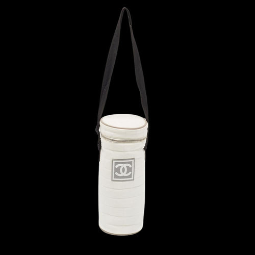 White Fabric Chanel Shoulder Bag