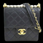 White Fabric Chanel Shoulder Bag