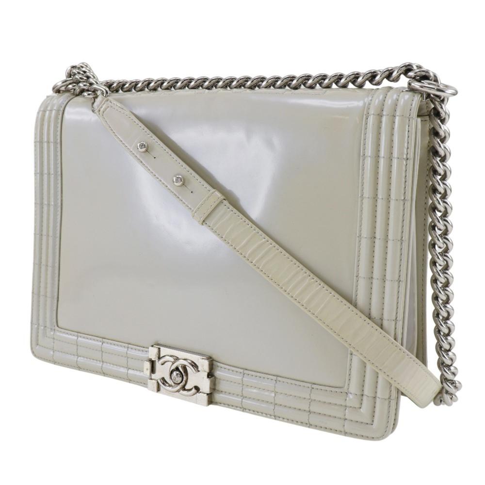 White Fabric Chanel Flap Bag