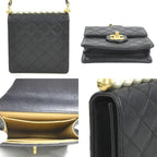 White Fabric Chanel Shoulder Bag