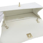 White Fabric Chanel Shoulder Bag