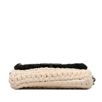 White Fabric Chanel Flap Bag