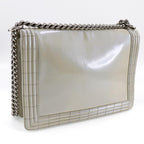 White Fabric Chanel Flap Bag